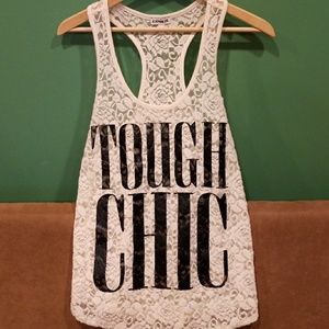 Cream lace tank
